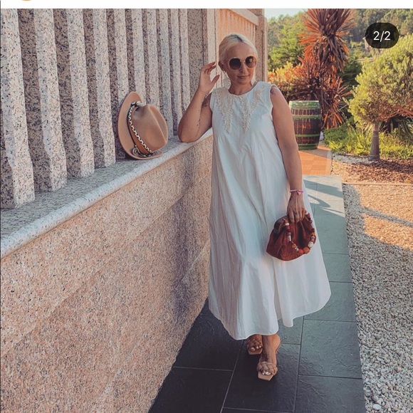 Zara embroidered collar dress bloggers fav… - Picture 2 of 6